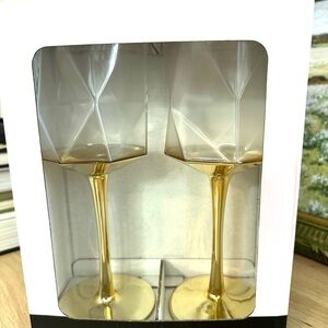 +Rachel Zoe+ Elegant Gold Wine Glass Set